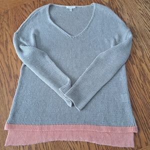 Eileen Fisher vneck linen loose fitting sweater